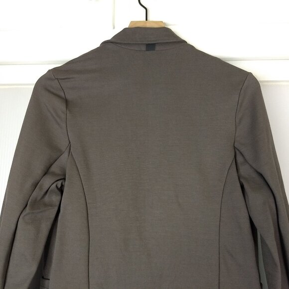 Betabrand Gray Ponte Knit Work Active Thumb Holes Blazer Jacket Stretch Medium - Picture 7 of 14